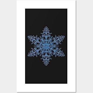 Big Holiday Classy Blue Snowflake Posters and Art